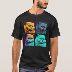 Perserkatze Pop Illustration Farbige Tier Männer T-Shirt
