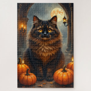 Perserkatze Royal Halloween-Porträt Kunst Puzzle