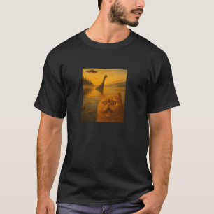 Perserkatze Selfie mit Loch Ness UFO Alien Geschen T-Shirt