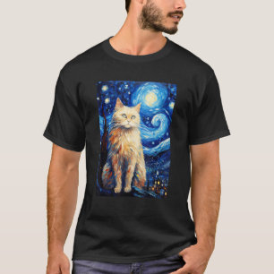 Perserkatze Sternennacht Vincent van Gogh Haustier T-Shirt