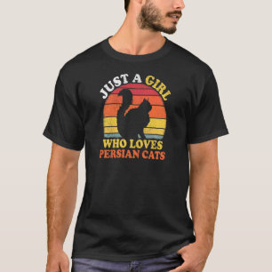 Perserkatze Vintage Ein Mädchen, das Perser liebt T-Shirt