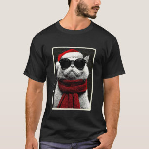 Perserkatze Weihnachten mit Sonnenbrille Weihnacht T-Shirt