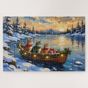 Perserkatze Weihnachtsboot Urlaub Puzzle