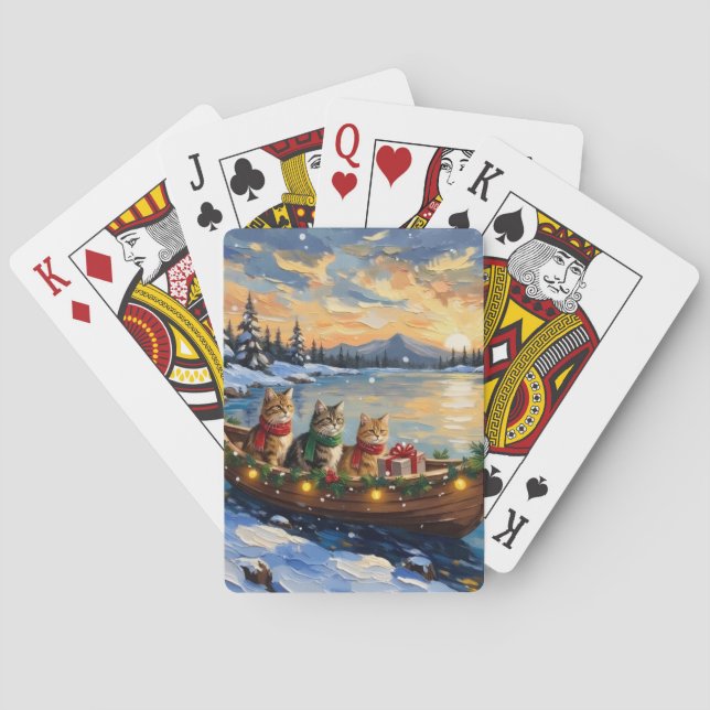 Perserkatze Weihnachtsboot Urlaub Spielkarten (Rückseite)