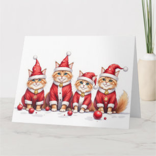 Perserkatze Weihnachtskleid Santa Hut Karte
