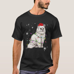 Perserkatze Weihnachtslicht Weihnachtskatze Santa  T-Shirt