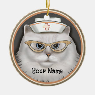 Perserkatzen-Krankenschwester Keramik Ornament