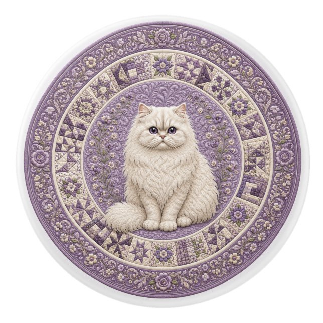 Perserkatzen-Quilt  Keramikknauf (Vorderseite)