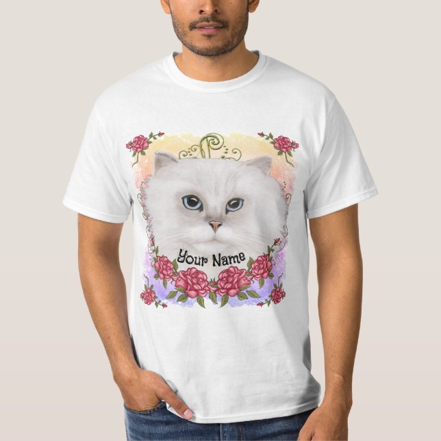 Perserkatzen Rosen  T-Shirt (Vorderseite)