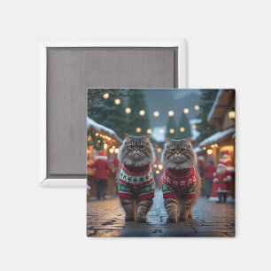 Perserkatzen Weihnachten Schnee Urlaub Magnet