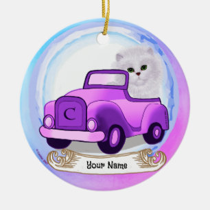 Perserkatzenwagen Keramik Ornament