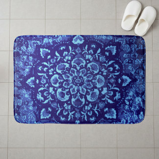 Perserteppich-Inspirierter Blau-Druck Badematte