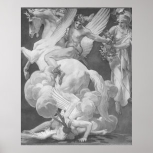 Perseus auf Pegasus Slay Medusa Poster