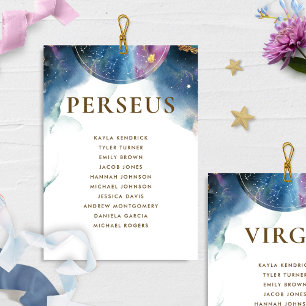 Perseus Celestial Seating Plan Card mit Gästenname