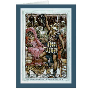 Perseus, das den des Gorgons Kopf zeigt