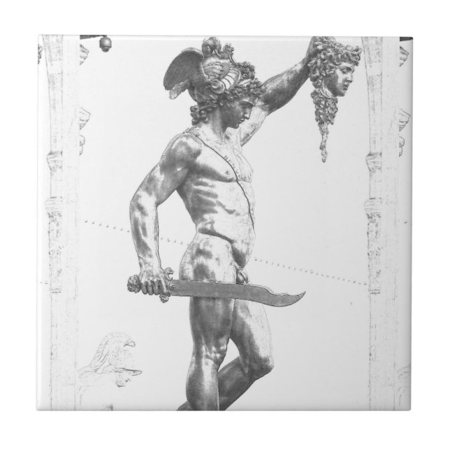 Perseus mit dem Kopf der Medusa Fliese (Vorderseite)