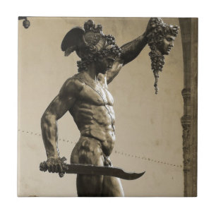 Perseus mit dem Kopf der Medusa Fliese