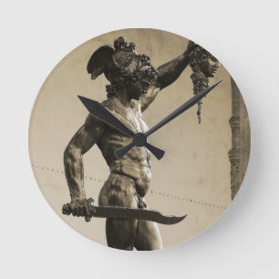 Perseus mit dem Kopf der Medusa Runde Wanduhr