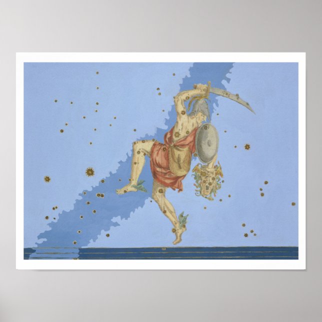 Perseus mit dem Kopf Medusa, aus "Uranometria Poster (Vorne)