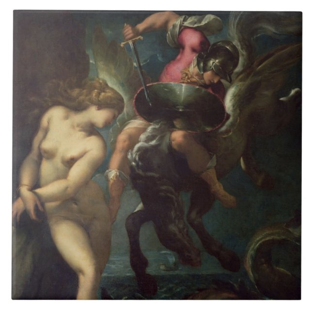 Perseus und Andromeda, c.1610 (Öl auf Leinwand) Fliese (Vorderseite)