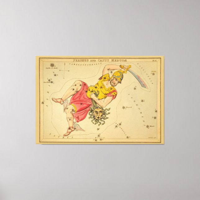Perseus - Vintage Sternenkartenbilder Leinwanddruck (Vorderseite)