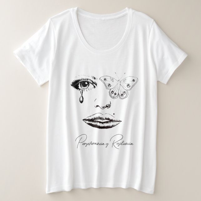 Perseverancia y Resiliencia Große Größe T-Shirt (Design vorne)