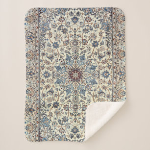 Persia Dusty Blue Gray Akzent  Sherpadecke