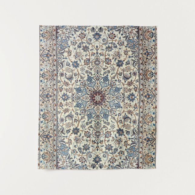 Persia Dusty Blue Gray Akzent  Wandteppich (Vorderseite)