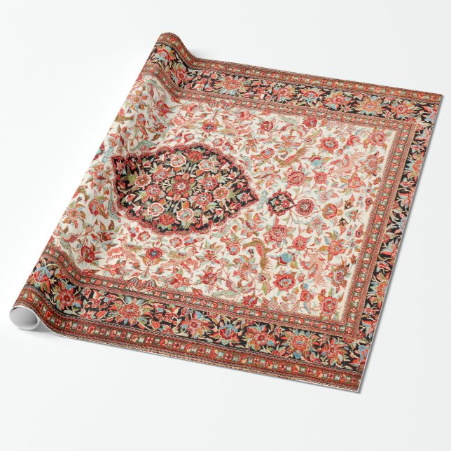Persia Qum Tan Creme Red  Geschenkpapier (Ungerollt)