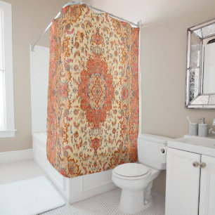 Persia Tabriz Dusty Tan Red Blues  Duschvorhang