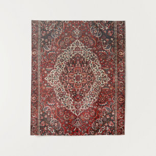 Persian Bakhtiari Deep Dark Red Tan  Wandteppich