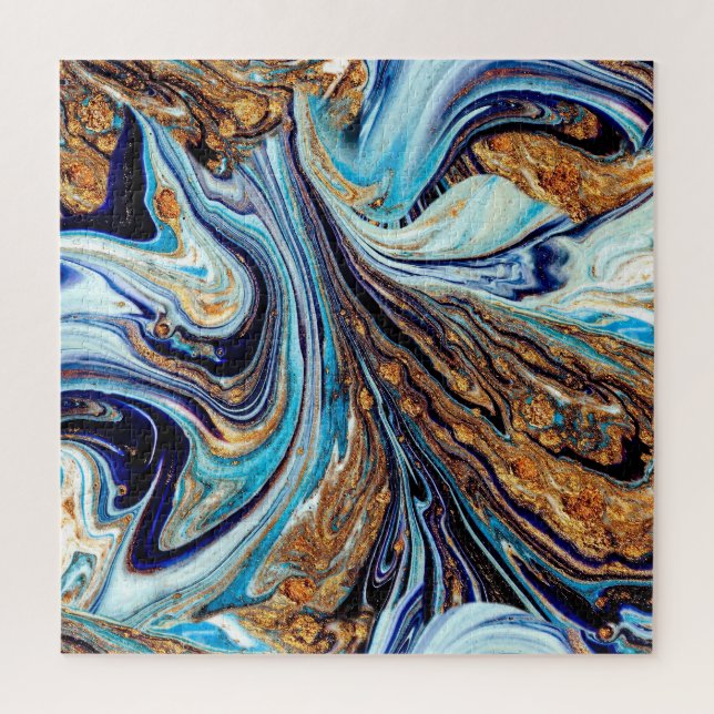 Persian Blue Agate: Oriental Luxury Texture Puzzle (Vertikal)