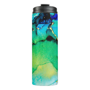 PERSIAN BLUE, Chartreuse grün. Sehr schöne Kunst Thermosbecher