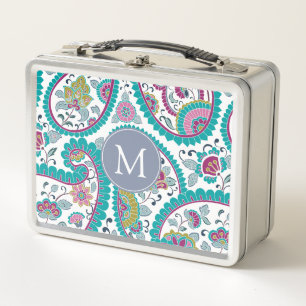 Persian Boteh Paisley Pattern Monogram Lunchbox