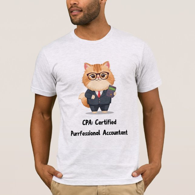 Persian Cat Accountant  — Funny Office Gift T-Shirt (Vorderseite)