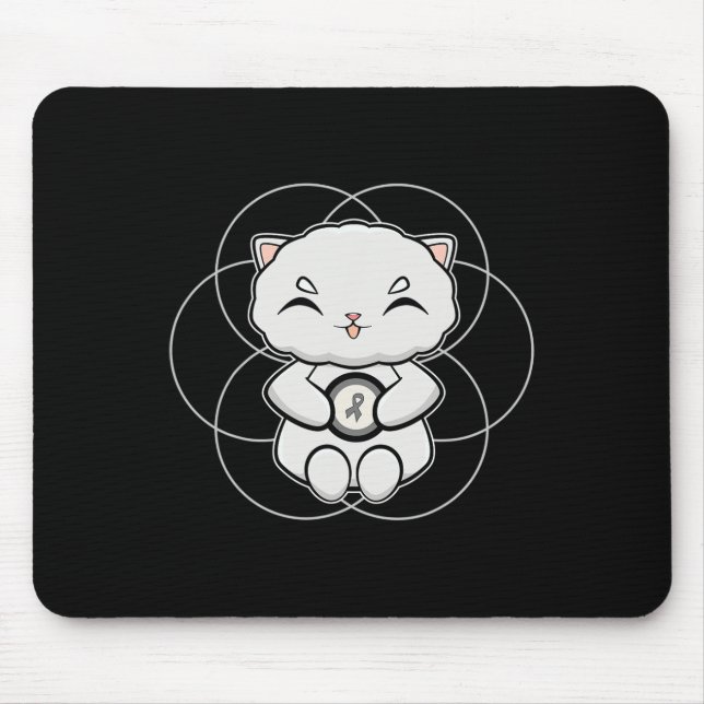 Persian Cat Anime Kitten Dyslexie Bewusstsein Mousepad (Vorne)