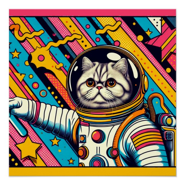 PERSIAN CAT-ASTRONAUT 3 POSTER (Vorderseite)
