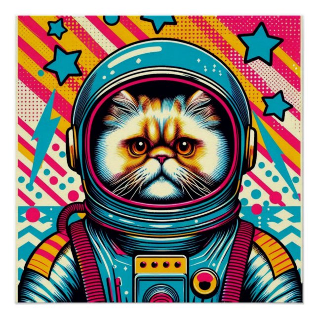 PERSIAN CAT-ASTRONAUT 4 POSTER (Vorderseite)