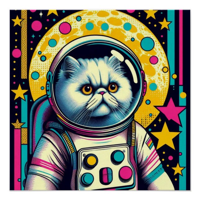 PERSIAN CAT-ASTRONAUT 5 POSTER (Vorderseite)