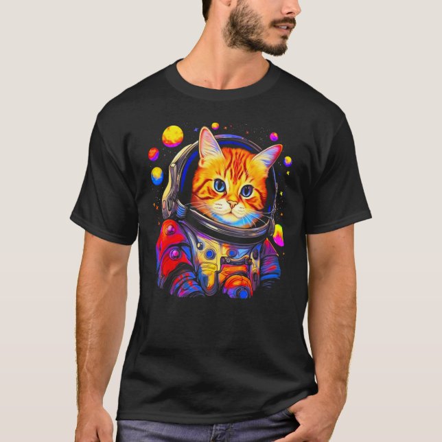 Persian Cat Astronaut T-Shirt (Vorderseite)