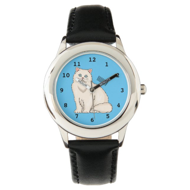Persian cat cartoon illustration armbanduhr (Vorderseite)