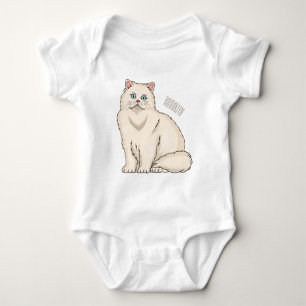 Persian cat cartoon illustration baby strampler