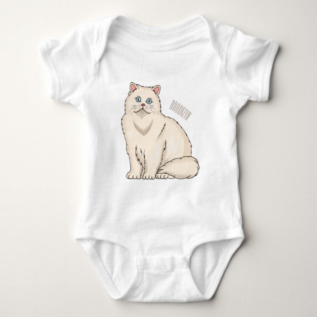 Persian cat cartoon illustration baby strampler (Vorderseite)