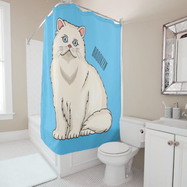 Persian cat cartoon illustration duschvorhang (Beispiel)