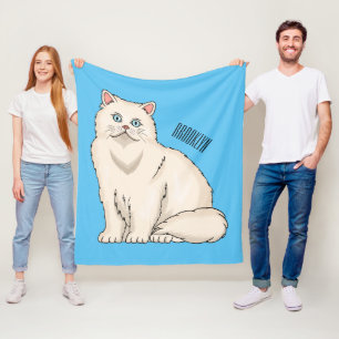 Persian cat cartoon illustration fleecedecke