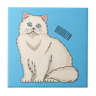 Persian cat cartoon illustration fliese