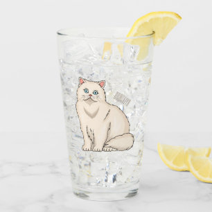 Persian cat cartoon illustration glas