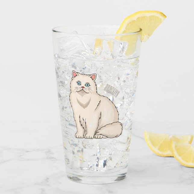 Persian cat cartoon illustration glas (Rückseite Ice)