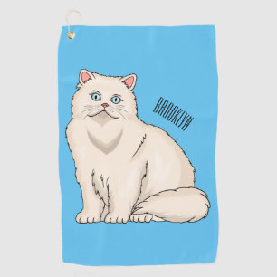 Persian cat cartoon illustration golfhandtuch