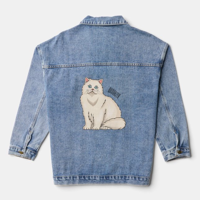 Persian cat cartoon illustration jeansjacke (Rückseite)
